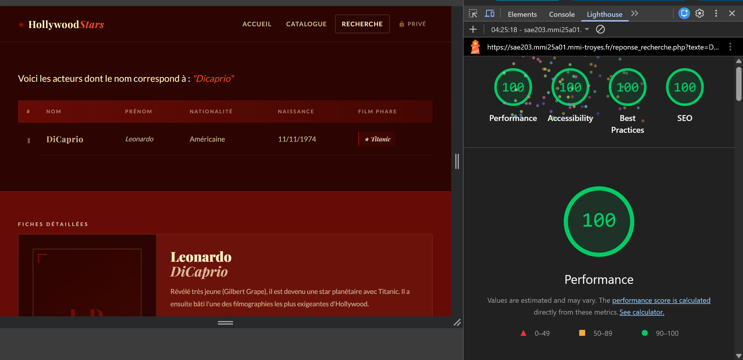 Lighthouse reponse_recherche.php desktop